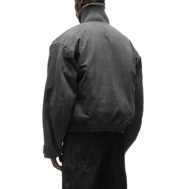 NOFAITH STUDIOS JAPANESE FLIGHT PADDED BOMBER JACKET STRUCTURED GREY