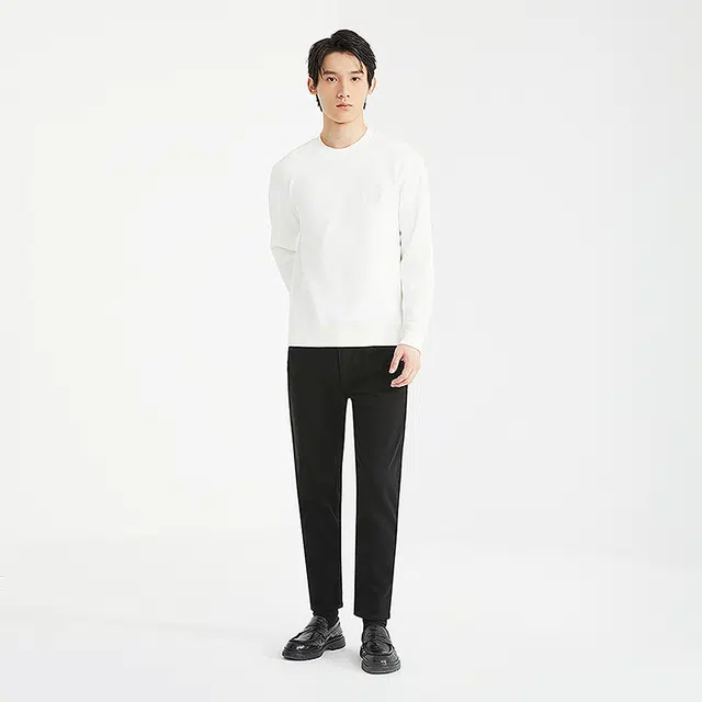 利郎 时尚都市加绒保暖圆领简约有型刺绣冬季卫衣 男款