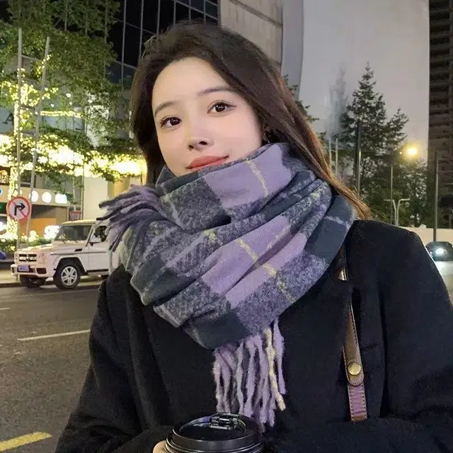 恩僾德 小众百搭高颜值保暖 聚酯纤维 绒线围巾 男女同款情侣款