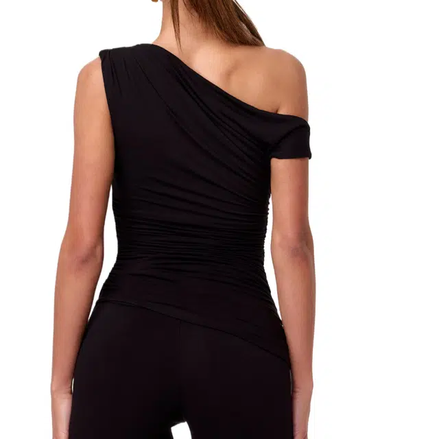 NAKED WARDROBE Off-Shoulder Asymmetrical Top Smooth