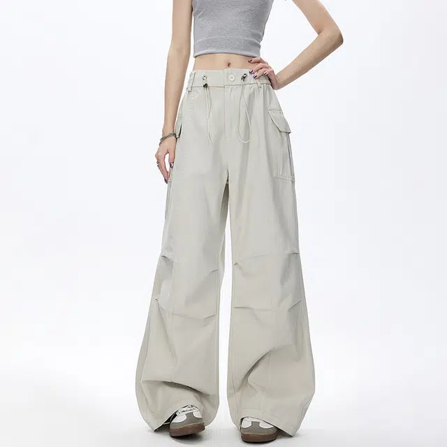 金盾 大码阔腿工装裤美式显瘦直筒宽松休闲裤 男女同款