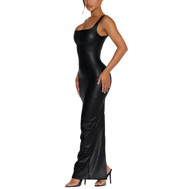 NAKED WARDROBE Tank Maxi Dress Vegan Leather