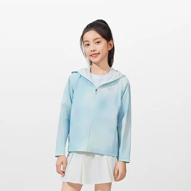 波司登户外服 骄阳系列 防晒轻薄透气凉感渐变连帽长袖 儿童款