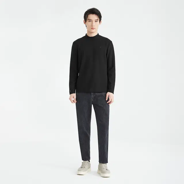 利郎 双重发热保暖纯色半高领含莫代尔时尚都市冬季卫衣 男款