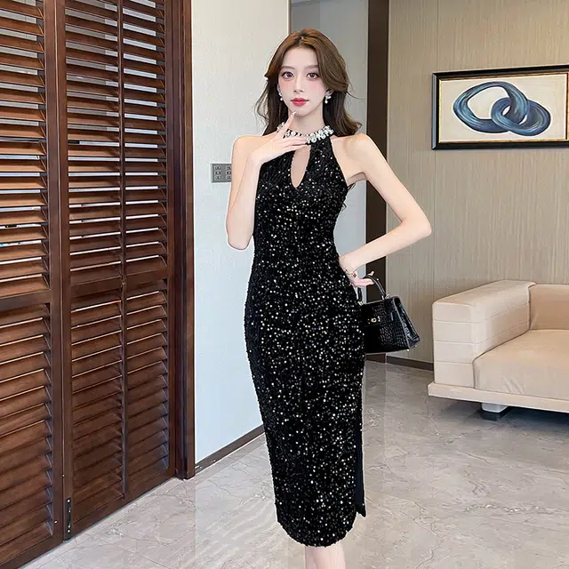 纤丝鸟 舒适时尚休闲百搭无袖连衣裙 女款