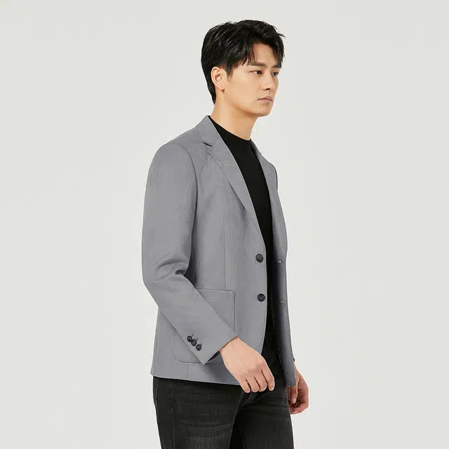 利郎 商务休闲平驳领纯色简约百搭舒适长袖西装 男款