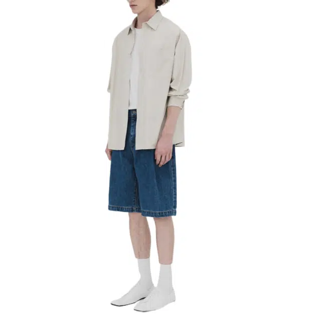 BESLOW DEEP ONE TUCK SHORTS CONE MILL