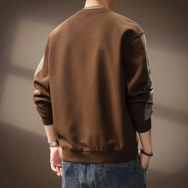 贵色 美式潮牌拼接重磅时尚百搭字母印花立体钢印设计感宽松圆领卫衣 男女同款