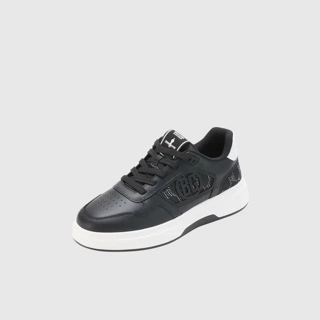 比音勒芬 织物头层牛皮 复古老钱风穿搭舒适百搭时尚大气气质都市质感基础经典休闲 低帮 板鞋 男款