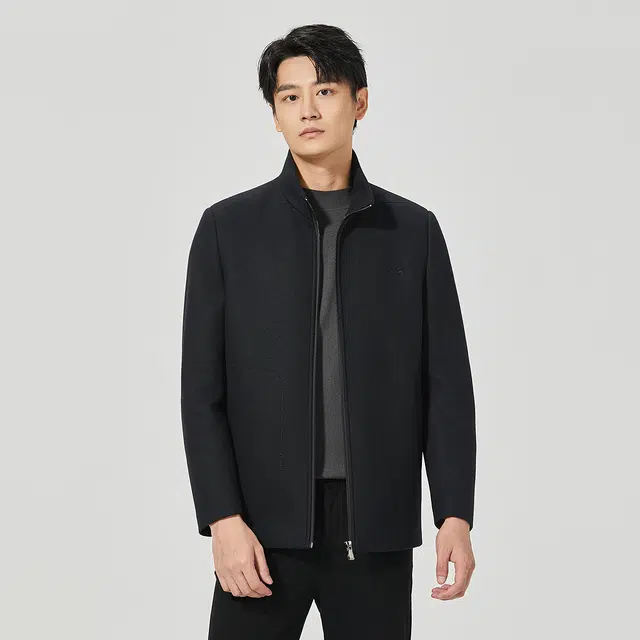 利郎 商务休闲立领质感简约百搭秋季毛呢大衣 男款