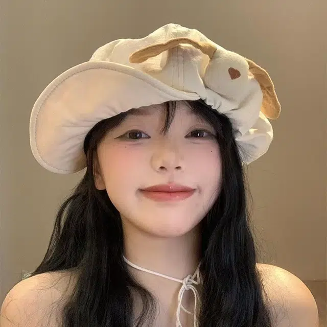 恩僾德 日系小狗翻檐云朵高颜值小众百搭复古显脸小 涤纶 贝雷帽 男女同款情侣款