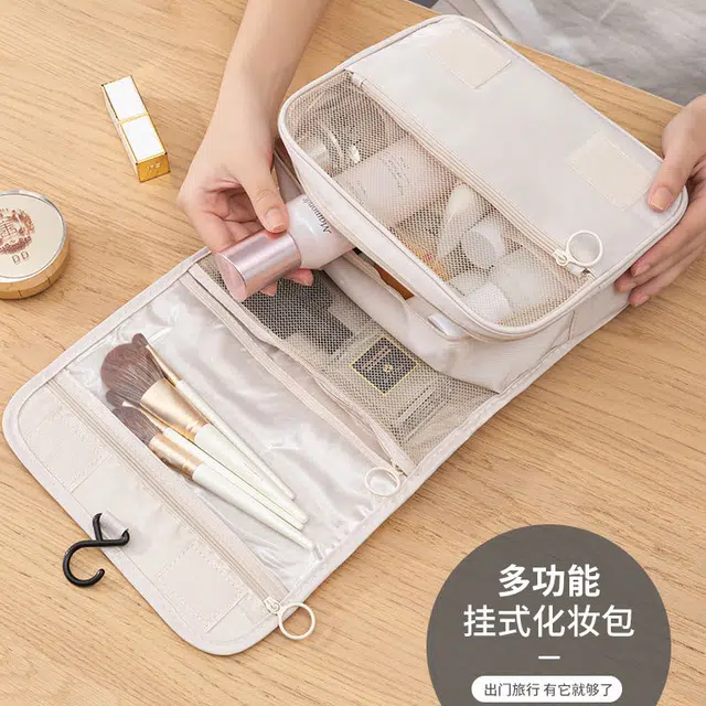 未来枫情 防水化妆包便携大容量高级感干湿分离男女同款洗漱包旅行收纳包 可悬挂