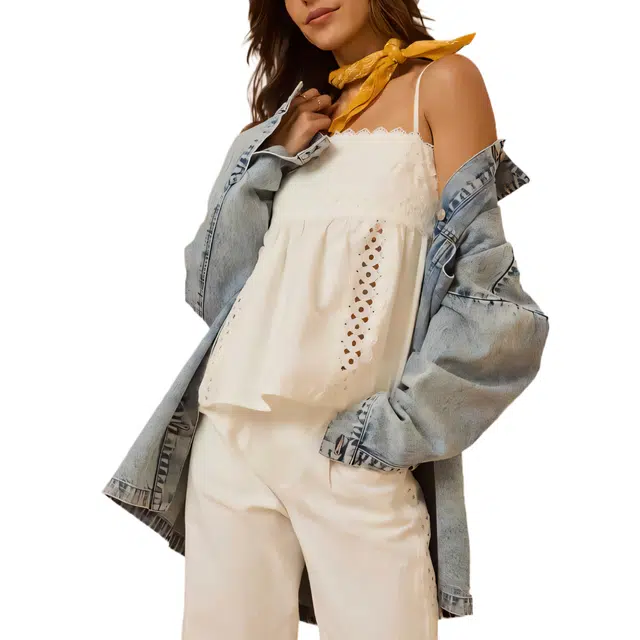 ALTAR'D STATE Elodie Crochet Babydoll Top