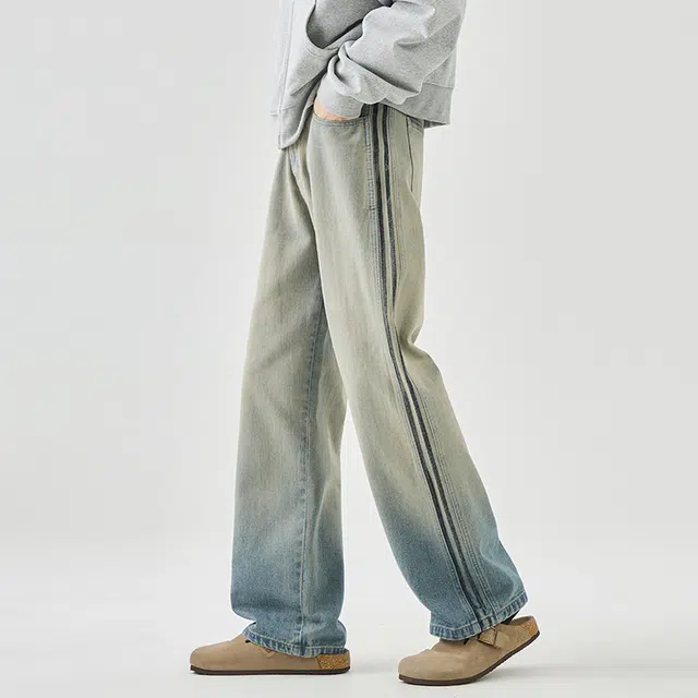 海尔斯 直筒美式渐变潮流牛仔裤 男款