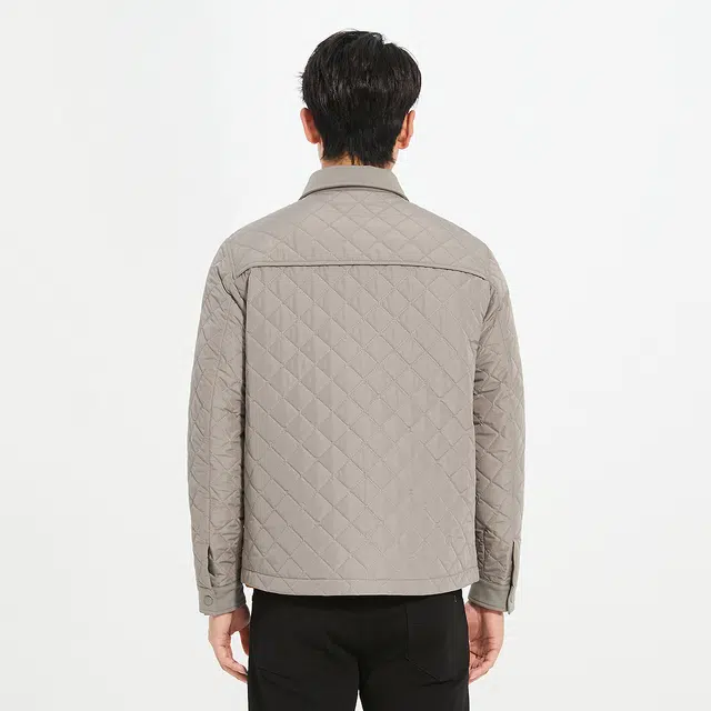 利郎 都市休闲翻领格子设计时尚潮流秋季夹克外套 男款