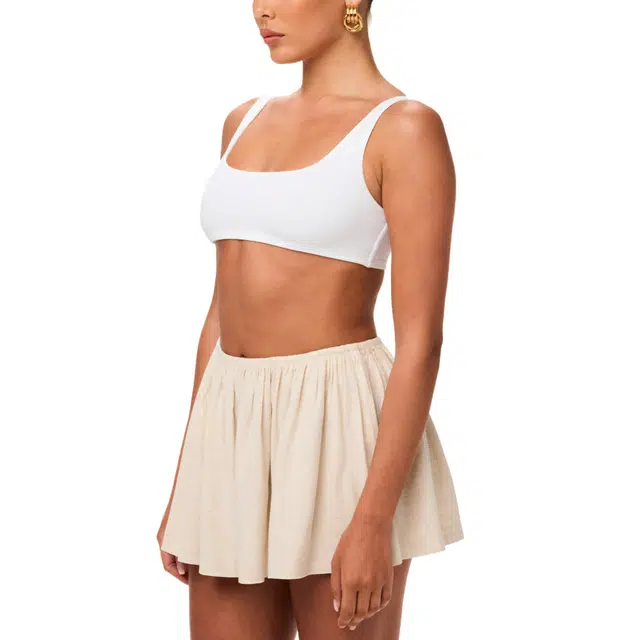 NAKED WARDROBE Linen Pleated Shorts