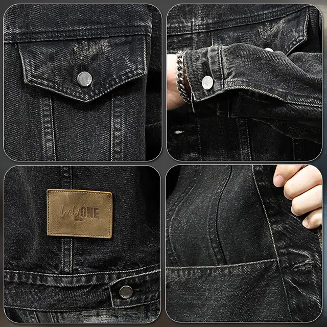 前进牛 秋季美式休闲经潮牌高街军事风重磅外穿上衣衬衫男潮流水洗宽松翻领痞帅工装夹克男牛仔外套 男款