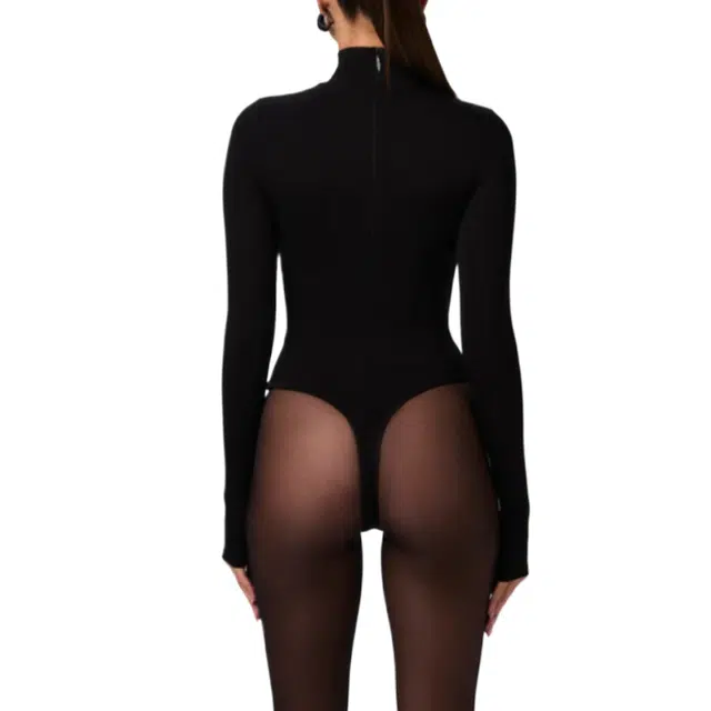 NAKED WARDROBE Butter Turtleneck Contour Bodysuit