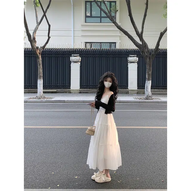 纤丝鸟 法式温柔搭配一整套小个子韩系茶系穿搭淑女气质裙装套装 女款