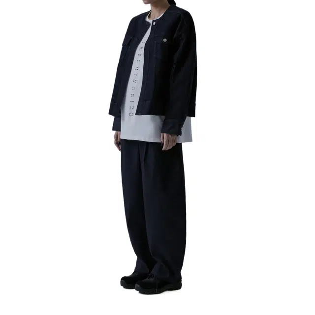 TREEMINGBIRD One Button Denim Set-up Pants