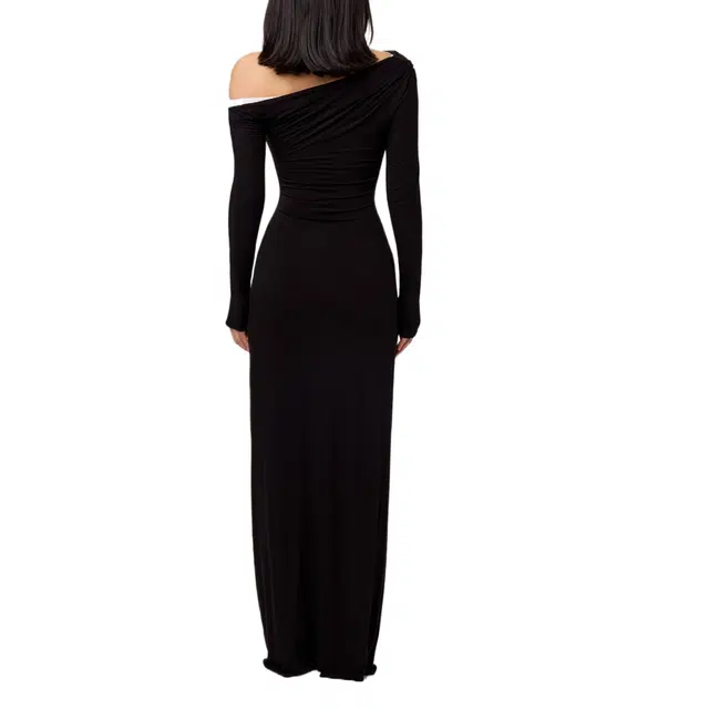 NAKED WARDROBE Smooth One-Shoulder Maxi Dress