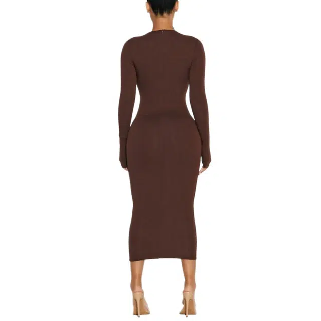 NAKED WARDROBE NW Sculpt Mock Neck Dress