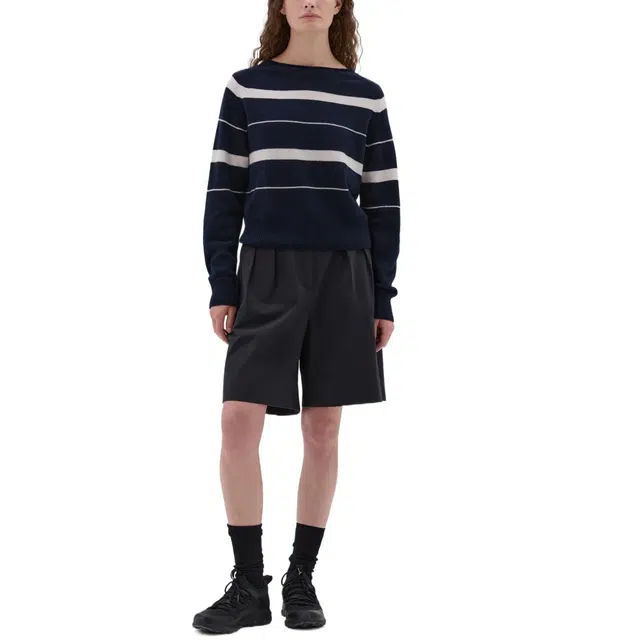 MARGARETHOWELL STRIPED ROLL EDGE JUMPER CASHMERE COTTON
