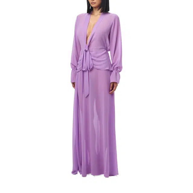 NAKED WARDROBE Plunge Wrap Top Chiffon