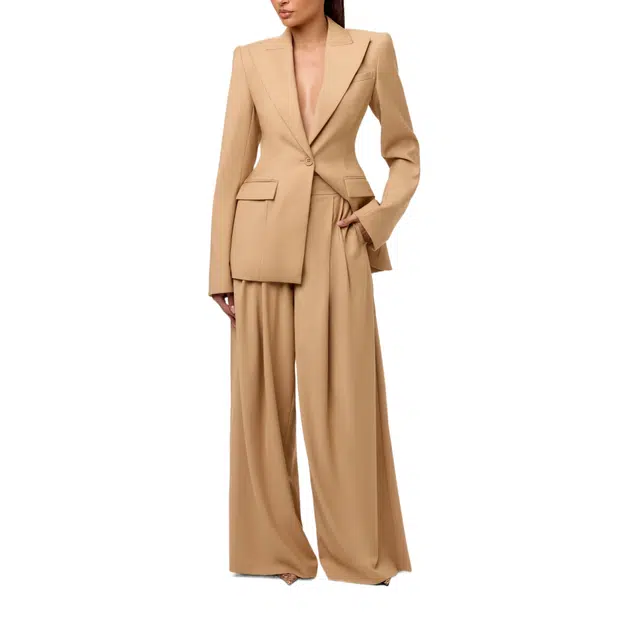 NAKED WARDROBE Pleated Wide-Leg Pant Suiting