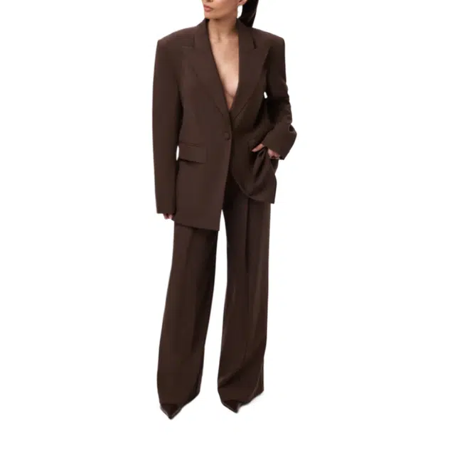 NAKED WARDROBE Pleated Suited Wide Leg Pants Suiting