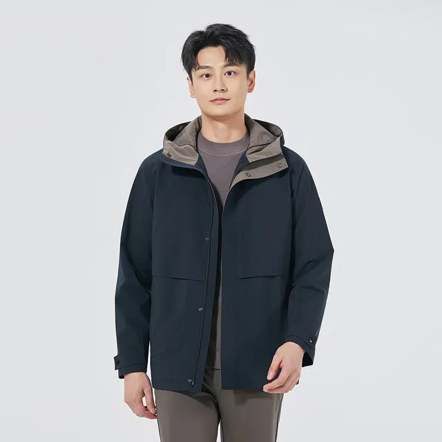 利郎 都市休闲连帽质感通勤秋季风衣外套 男款