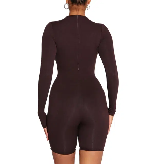 NAKED WARDROBE Mock Neck Sculpt Romper NW