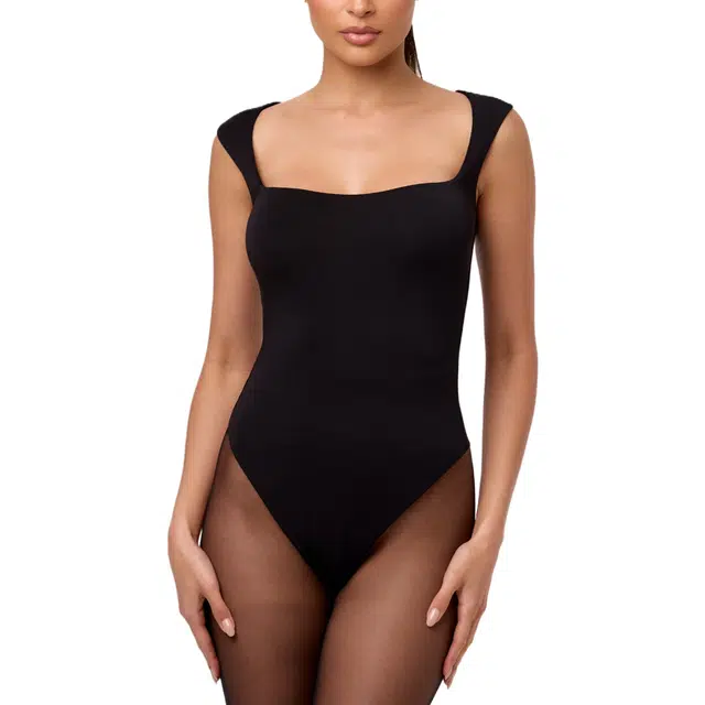 NAKED WARDROBE Tank Scoop Neck Bodysuit Micro Modal