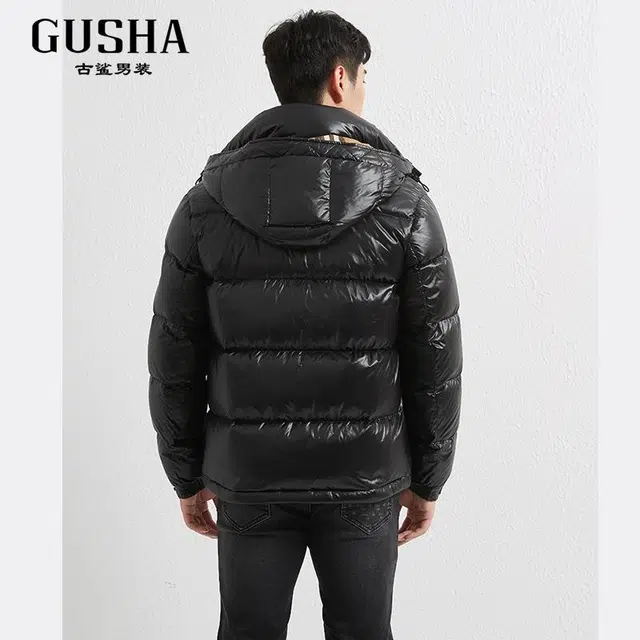 古鲨 高端亮面轻奢厚保暖冬装羽绒服 男款