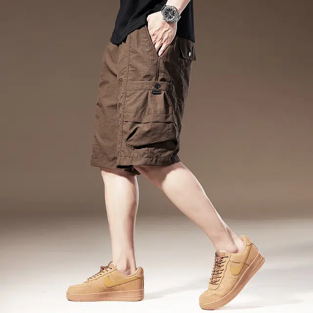 贵色 夏季 设计感潮流休闲舒适时尚宽松工装短裤 男女同款 基础色（黑灰白等）