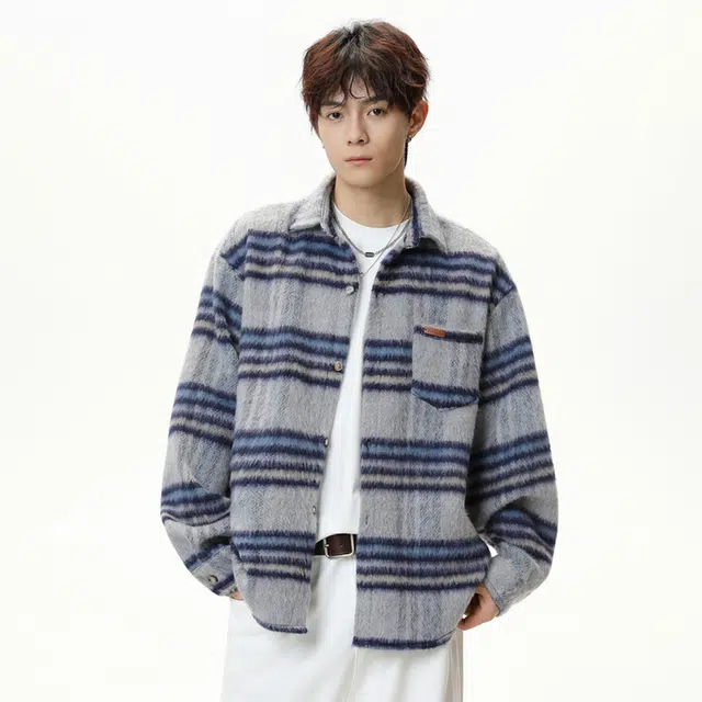 金盾 重磅衬衣复古廓形加厚长袖衬衫 男款