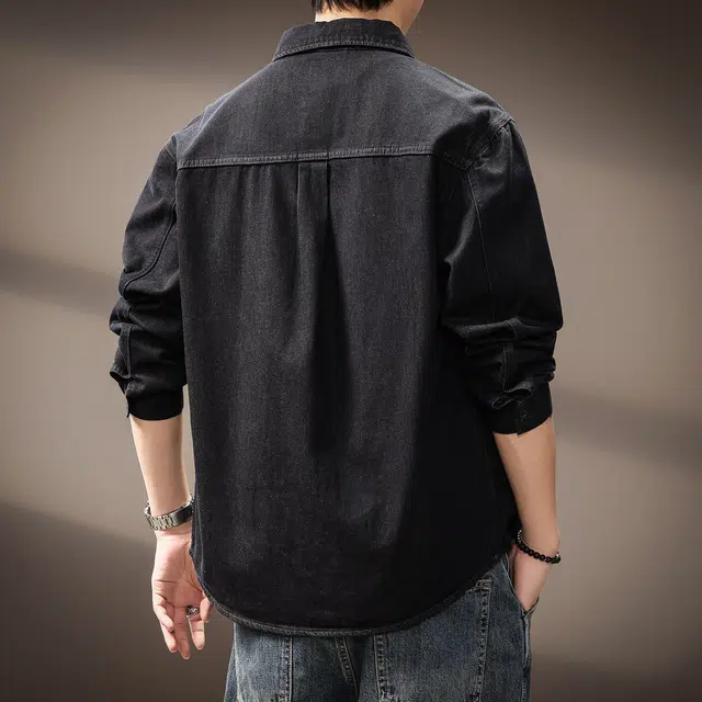 贵色 美式复古城市机能风炒砂工装牛仔潮流时尚百搭日常出行穿搭休闲长袖衬衫 男女同款