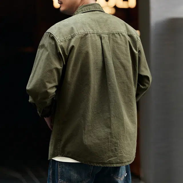 格蓝鹿 潮流时尚复古设计感高街个性帅气休闲日常出行穿搭工装长袖衬衫 男女同款