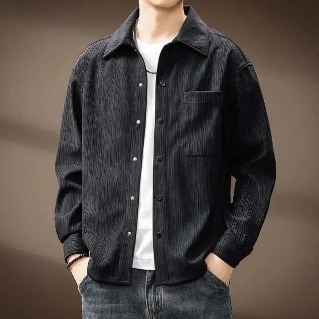 贵色 高端美式复古潮流长袖痞帅休闲工装翻领衬衫 男女同款