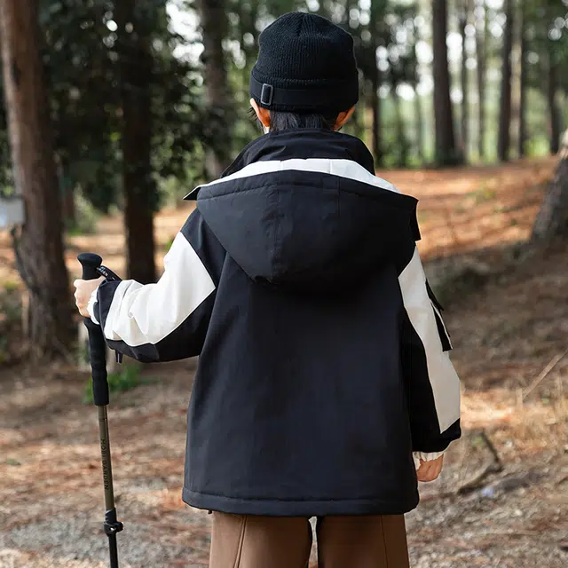 雅鹿棉衣 时尚洋气舒适百搭连帽拼色 青少年