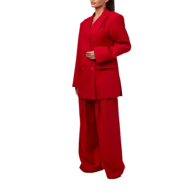 NAKED WARDROBE Suiting Pleated Wide-Leg Pant