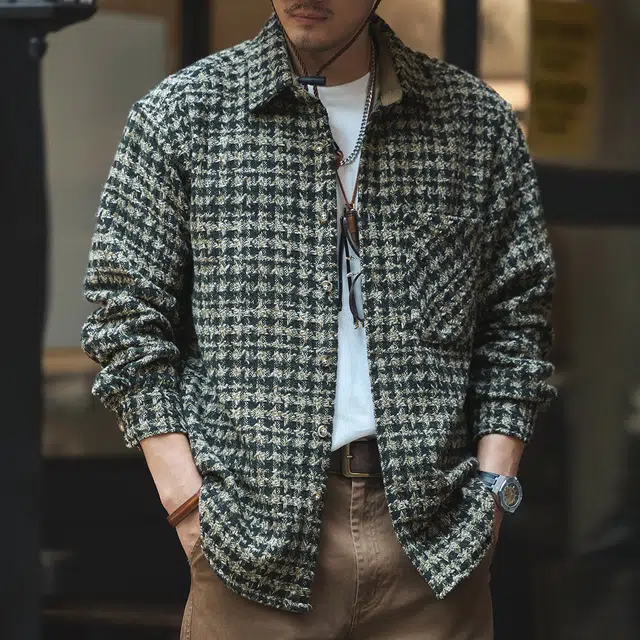 格蓝鹿 春季 痞帅舒适百搭宽松休闲简约时尚柔软亲肤长袖衬衫 男女同款