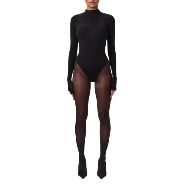 NAKED WARDROBE Mock Neck Bodysuit Naked