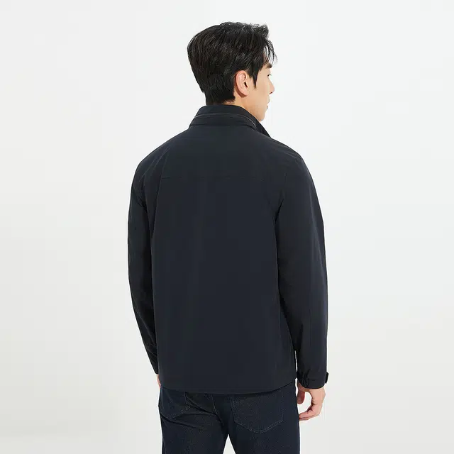 利郎 商务连帽夹薄棉休闲纯色质感简约秋季风衣 男款