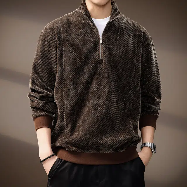 贵色 百搭重磅立领高街潮牌简约宽松长袖卫衣 男女同款