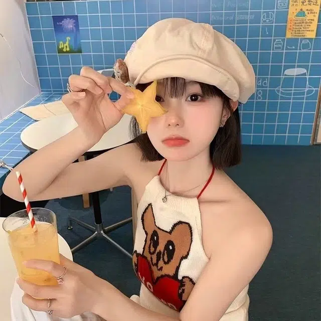 恩僾德 日系复古棉麻大头围翻檐氛围感高颜值小众甜美百搭显脸小 聚酯纤维 贝雷帽 男女同款情侣款