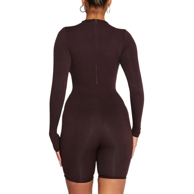 NAKED WARDROBE NW Mock Neck Sculpt Romper