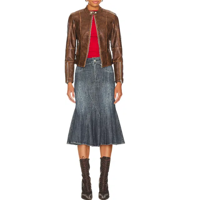 SUPERDOWN Steph Faux Leather Moto Jacket