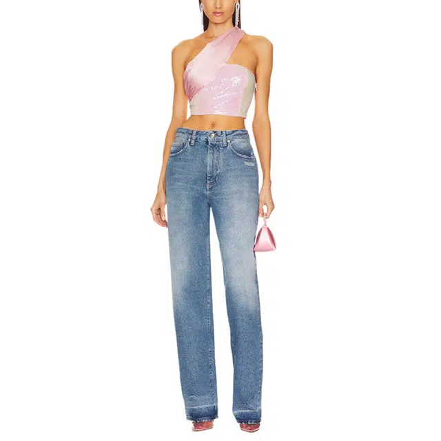 SUPERDOWN Gea Asymmetrical Crop Top