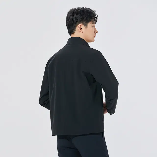利郎 商务休闲纯色立领含桑蚕丝质感行政简约百搭夹克外套 男款